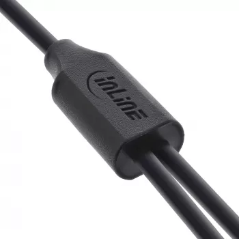 InLine USB 2in1 Y formos įkrovimo laidas, 1x USB-A kištukas į 2x USB-C kištukus, juodas 2m