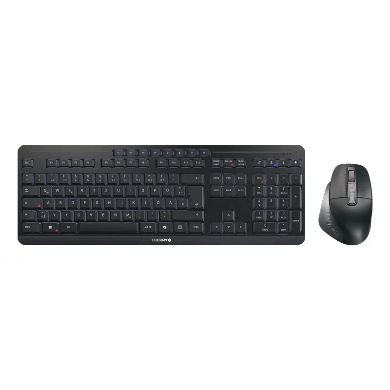 CHERRY Stream Desktop Ultimate klaviatūra ir pelė, namų/biuro, USB + RF belaidis + Bluetooth, QWERTZ, juoda