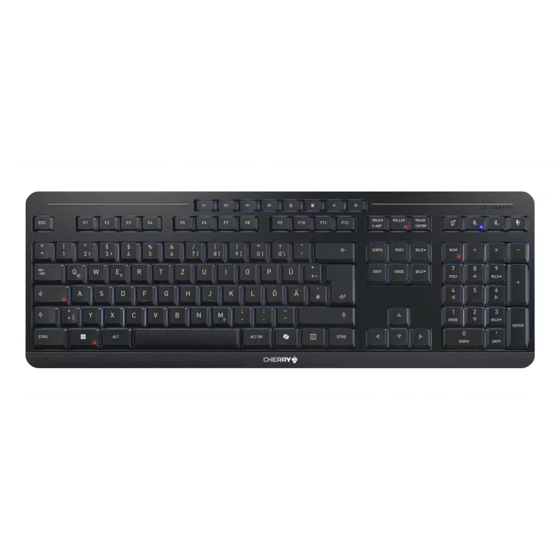 CHERRY Stream Desktop Ultimate klaviatūra ir pelė, namų/biuro, USB + RF belaidis + Bluetooth, QWERTZ, juoda