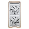 Korpusas Lian Li Lancool 217 Midi Tower – balta su medžiu, ATX/EATX/Micro-ITX, 2x120mm priekyje, 1x140mm gale, 1×3.5 col. + 8×2.5 col.