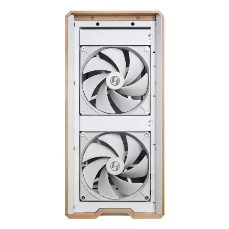 Korpusas Lian Li Lancool 217 Midi Tower – balta su medžiu, ATX/EATX/Micro-ITX, 2x120mm priekyje, 1x140mm gale, 1×3.5 col. + 8×2.5 col.