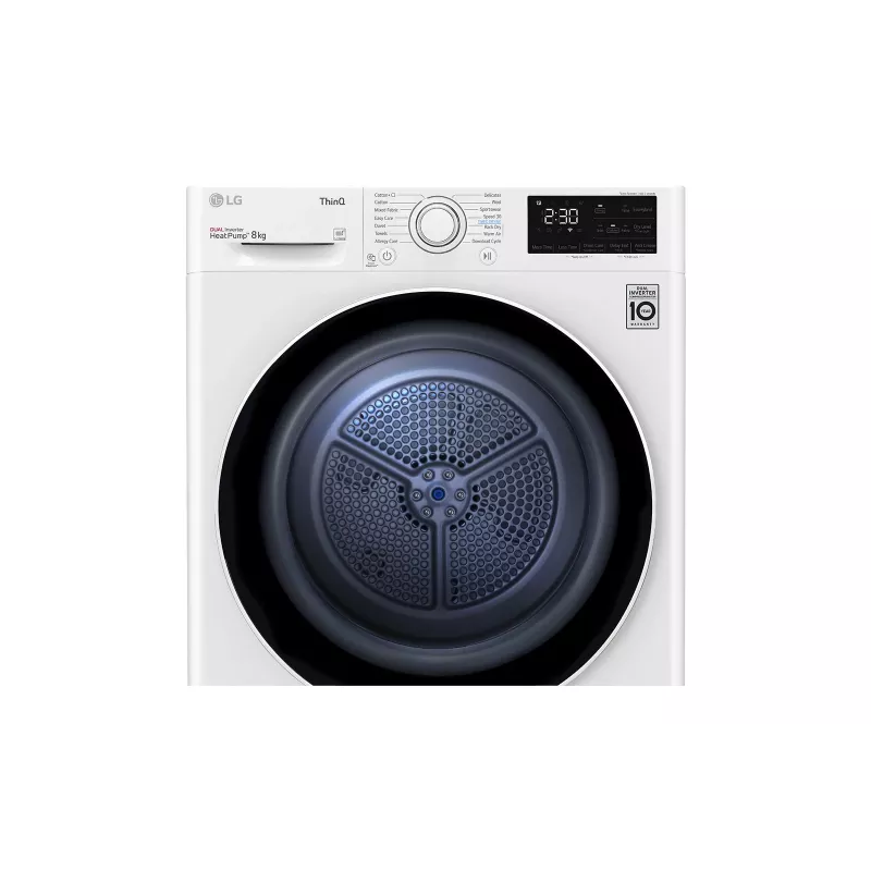 LG RH80V3AV6N džiovinimo mašina Laisvai pastatoma Pakrovimas iš priekio 8 kg Balta