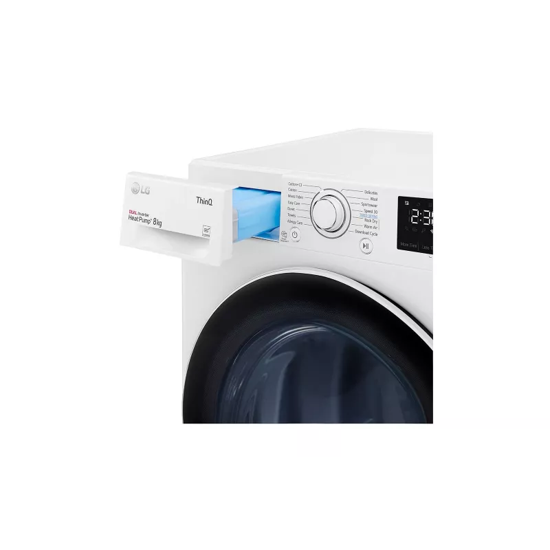 LG RH80V3AV6N džiovinimo mašina Laisvai pastatoma Pakrovimas iš priekio 8 kg Balta
