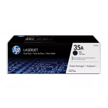 HP 35A 2 vnt. pakuotė Originalūs juodi lazeriniai kasetės, 3000 puslapių, juoda, 2 vnt.