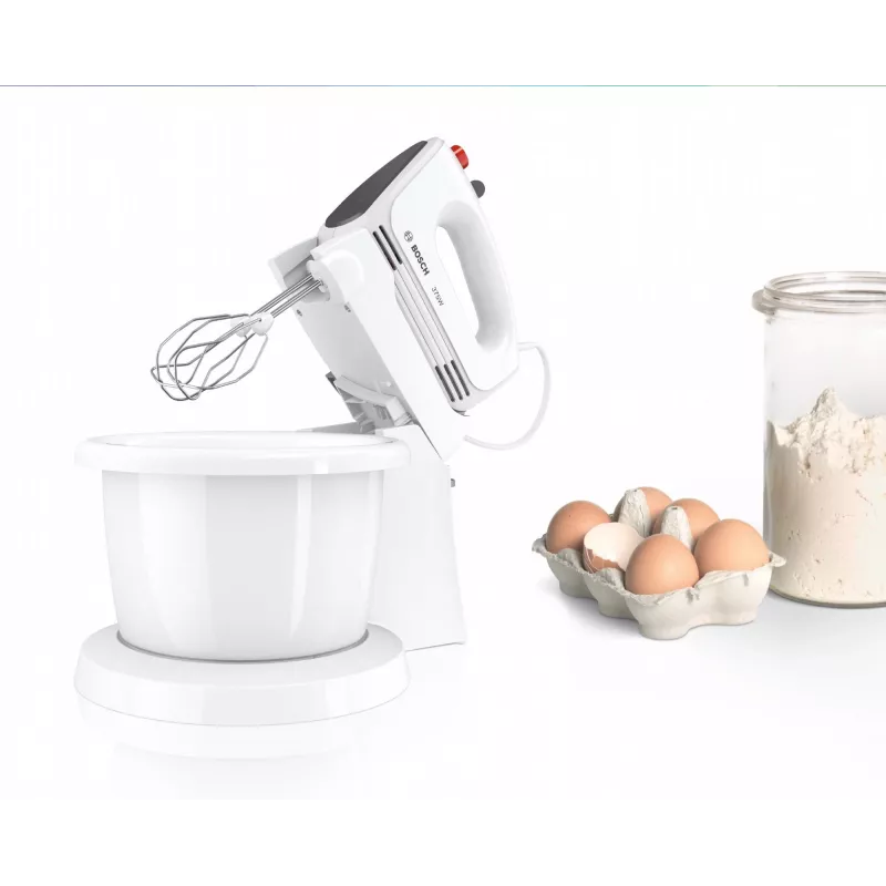 Bosch MFQ2600G rankinis maišytuvas su stovu ir dubeniu 375 W baltas
