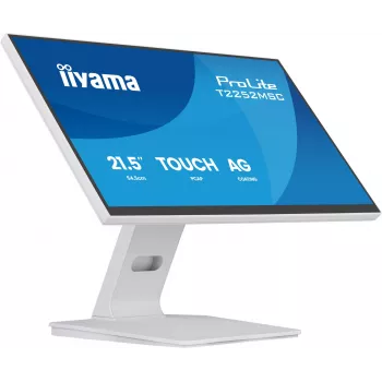 Monitorius IIYAMA ProLite T2252MSC-W2AG 21,4 col. (54,5 cm) Full HD 1920x1080 LCD liečiamasis, 5 ms, USB 3.2 šakotuvas, garsiakalbiai, VESA, baltas