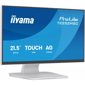 Monitorius IIYAMA ProLite T2252MSC-W2AG 21,4 col. (54,5 cm) Full HD 1920x1080 LCD liečiamasis, 5 ms, USB 3.2 šakotuvas, garsiakalbiai, VESA, baltas