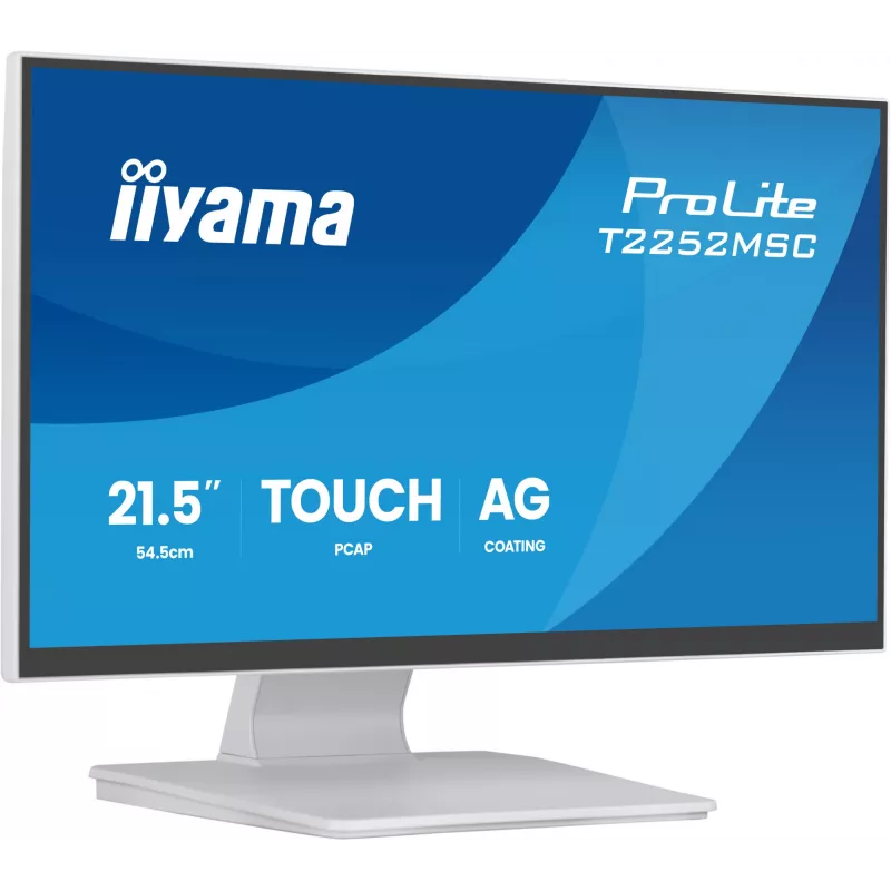 Monitorius IIYAMA ProLite T2252MSC-W2AG 21,4 col. (54,5 cm) Full HD 1920x1080 LCD liečiamasis, 5 ms, USB 3.2 šakotuvas, garsiakalbiai, VESA, baltas