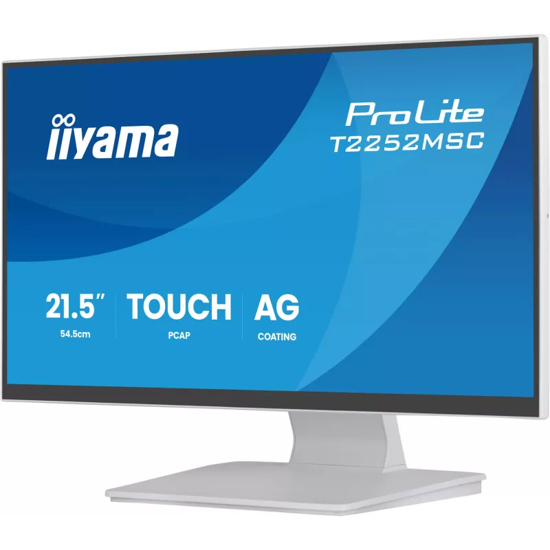 Monitorius IIYAMA ProLite T2252MSC-W2AG 21,4 col. (54,5 cm) Full HD 1920x1080 LCD liečiamasis, 5 ms, USB 3.2 šakotuvas, garsiakalbiai, VESA, baltas