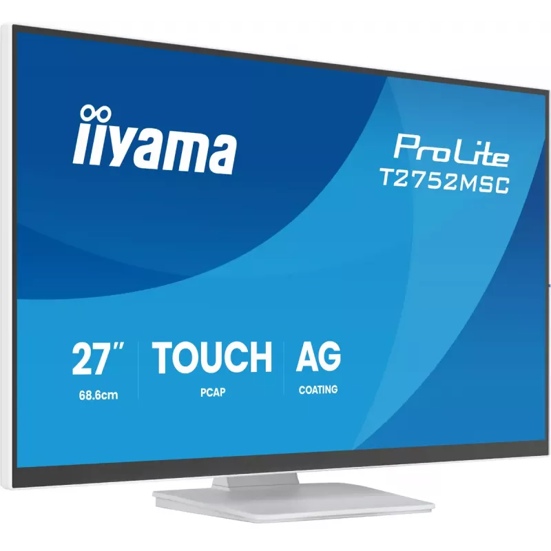 27 colių IIYAMA ProLite T2752MSC-W1AG liečiamasis LCD monitorius 1920x1080 Full HD baltas, 5 ms, USB 3.2 Gen1, garsiakalbiai, VESA