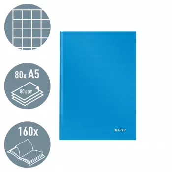 Leitz Solid kietas viršelis užrašų knygelė A5 languota 90 g 80 lapų, mėlyna