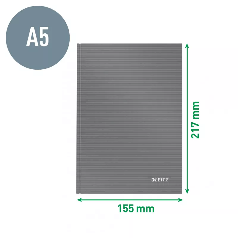 Leitz Solid kietas viršelis užrašų knygelė A5 languota 90 g 80 lapų, mėlyna