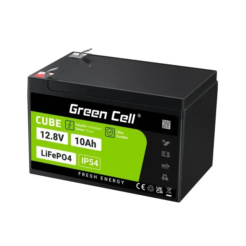 Pramoninis akumuliatorius Green Cell LFPGC12V10AH 12.8V 10Ah LiFePO4, 155x100x100 mm, 2 kg