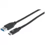 Manhattan USB-C į USB-A laidas, 1 m, Vyriškas į Vyrišką, 10 Gbps (USB 3.2 Gen2), 3A (greitas įkrovimas), SuperSpeed+ USB, Juodas, Viso gyvenimo garantija