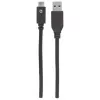 Manhattan USB-C į USB-A laidas, 1 m, Vyriškas į Vyrišką, 10 Gbps (USB 3.2 Gen2), 3A (greitas įkrovimas), SuperSpeed+ USB, Juodas, Viso gyvenimo garantija
