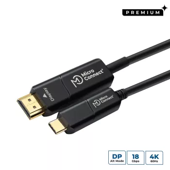 Microconnect USB3.1CHDMI10OP aktyvus optinis vaizdo kabelio adapteris 10 m USB Type-C – HDMI juodas