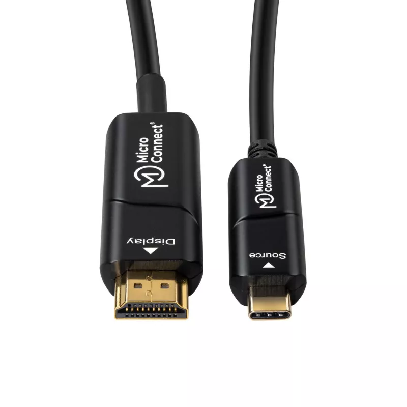Microconnect USB3.1CHDMI10OP aktyvus optinis vaizdo kabelio adapteris 10 m USB Type-C – HDMI juodas