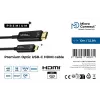 Microconnect USB3.1CHDMI10OP aktyvus optinis vaizdo kabelio adapteris 10 m USB Type-C – HDMI juodas