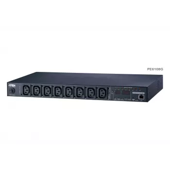 ATEN PE6108G 1U 8 lizdų C13 stebimas PDU su C20 kištuku 10A + nemokama Eco PDU Manager programinė įranga