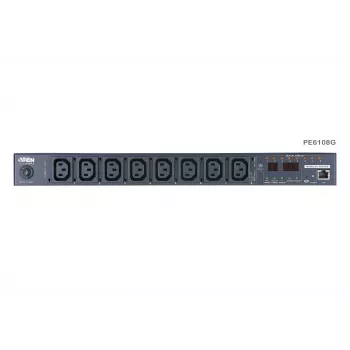 ATEN PE6108G 1U 8 lizdų C13 stebimas PDU su C20 kištuku 10A + nemokama Eco PDU Manager programinė įranga