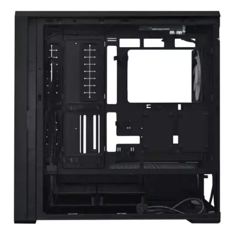PC korpusas Lian Li Lancool 217 INF Midi Tower — Juodas, EATX/ATX/Micro-ATX/Mini-ITX, 2x120 mm priekyje, 1x140 mm gale, 1×3,5 colio + 8×2,5 colio, grūdintas stiklas