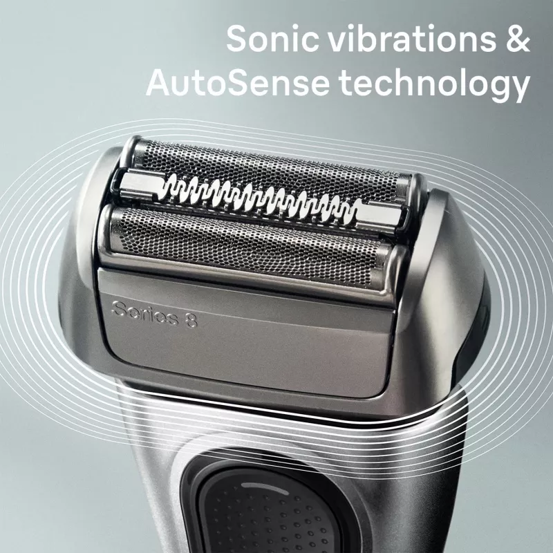 Braun Series 8 8517s elektrinis skustuvas – šlapiam ir sausam skutimui, sidabrinis