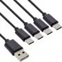 InLine USB 4in1 Y įkrovimo laidas, 1x USB-A kištukas į 4x USB-C kištukus, juodas 1m