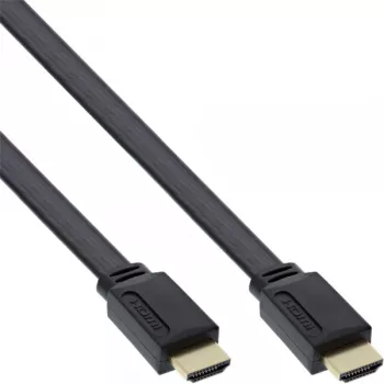 InLine HDMI plokščias kabelis High Speed su Ethernet auksuotas juodas 5m