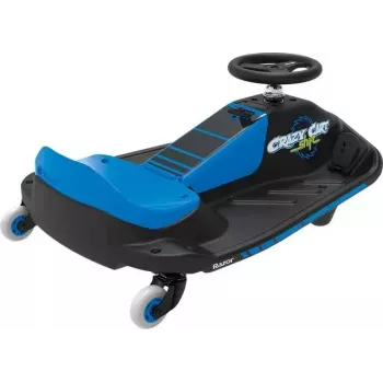 Elektrinis driftinis kartas Razor Crazy Cart Shift — mėlynas, 90 W variklis, 12 V baterija, iki 13 km/h, maks. 54 kg
