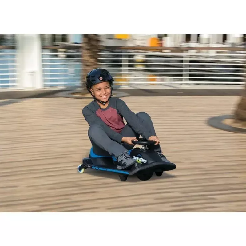 Elektrinis driftinis kartas Razor Crazy Cart Shift — mėlynas, 90 W variklis, 12 V baterija, iki 13 km/h, maks. 54 kg