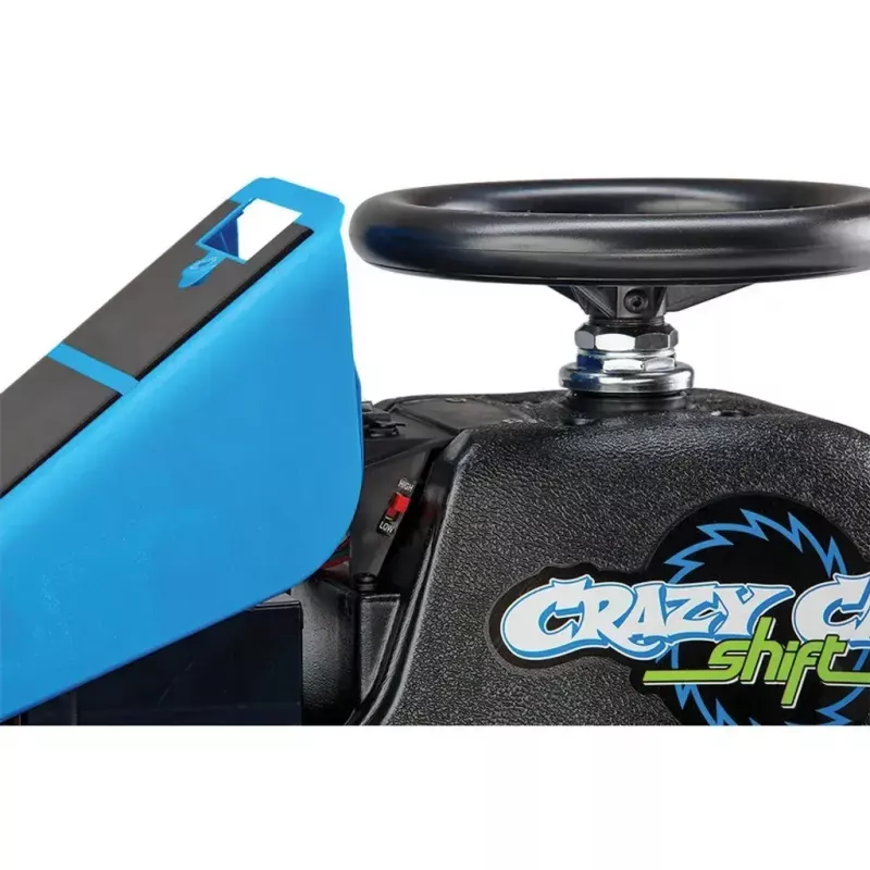 Elektrinis driftinis kartas Razor Crazy Cart Shift — mėlynas, 90 W variklis, 12 V baterija, iki 13 km/h, maks. 54 kg