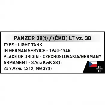 Konstruktorius Cobi Blocks Panzer 38 VZ.38 690 elementų – mastelio modelio rinkinys