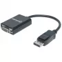 Manhattan DisplayPort į VGA HD15 keitiklio laidas, 15 cm, Kištukas į Lizdą, Aktyvus, DP su Užraktu, Juodas, Viso gyvenimo garantija, Atitikmuo DP2VGA2