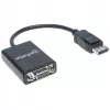 Manhattan DisplayPort į VGA HD15 keitiklio laidas, 15 cm, Kištukas į Lizdą, Aktyvus, DP su Užraktu, Juodas, Viso gyvenimo garantija, Atitikmuo DP2VGA2