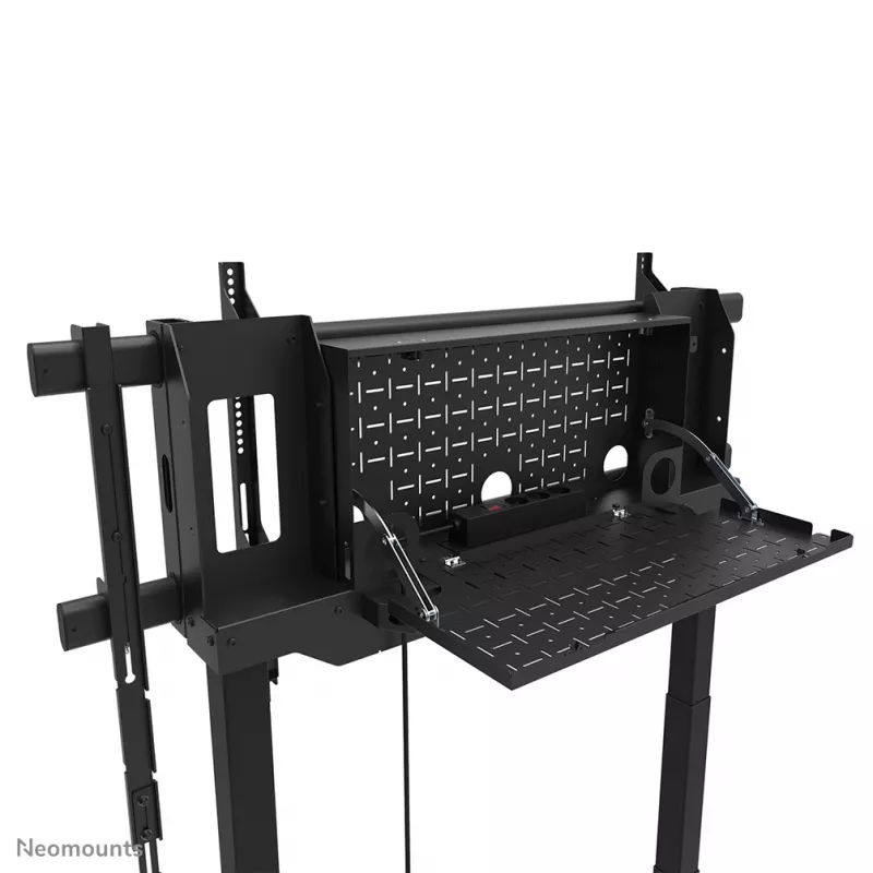 Televizoriaus vežimėlis Neomounts FL55-975BL1 motorizuotas 75–115 colių ekranams, plieninis, juodas, max 160 kg, aukštis 2154 mm