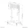 Televizoriaus vežimėlis Neomounts FL55-975BL1 motorizuotas 75–115 colių ekranams, plieninis, juodas, max 160 kg, aukštis 2154 mm