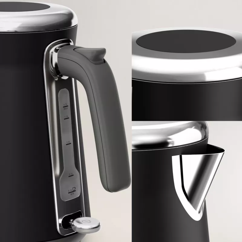 Elektrinis virdulys Tefal KI6668E0 – 1,7 L, 2400 W, nerūdijančio plieno korpusas, juodas
