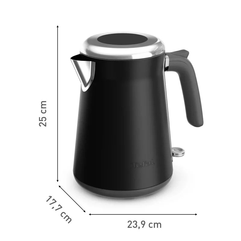 Elektrinis virdulys Tefal KI6668E0 – 1,7 L, 2400 W, nerūdijančio plieno korpusas, juodas