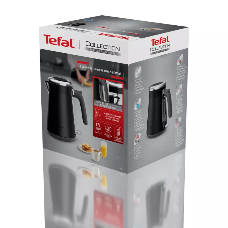Elektrinis virdulys Tefal KI6668E0 – 1,7 L, 2400 W, nerūdijančio plieno korpusas, juodas