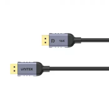 DisplayPort kabelis Unitek C1626GY01-3M 3 m, DisplayPort 2.1 vyriškas–vyriškas, 80 Gbit/s, HDR, HDCP 2.2, auksuoti kontaktai