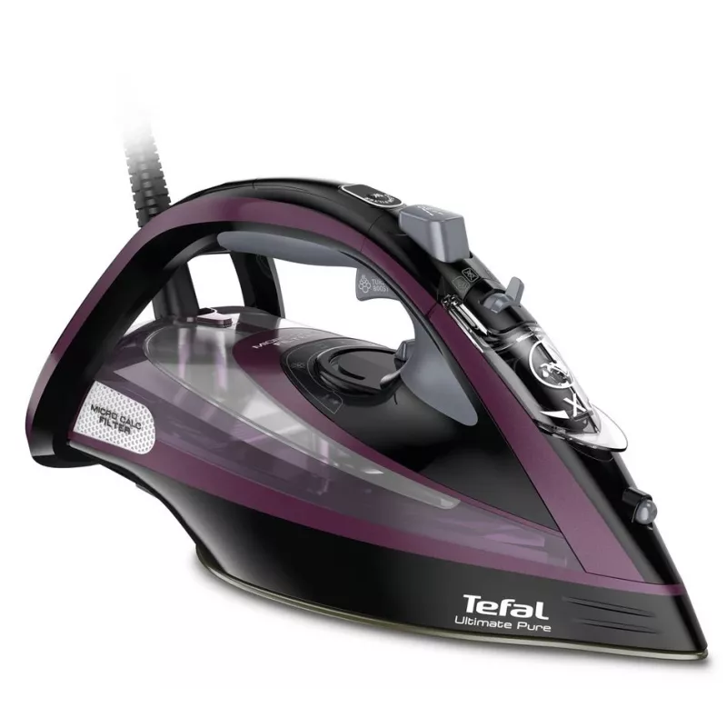 Lyginimo ir garų lygintuvas Tefal Ultimate Pure FV9835 — 3000 W, 55 g/min nuolatinis garas, 240 g/min garo smūgis, 0,35 L bakelis, 2,5 m laidas, antikalkis