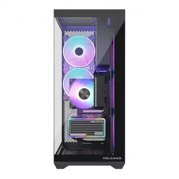 MODECOM Volcano SPACE XL ARGB Full Tower korpusas – E-ATX, grūdintas stiklas, ARGB, iki 440 mm GPU