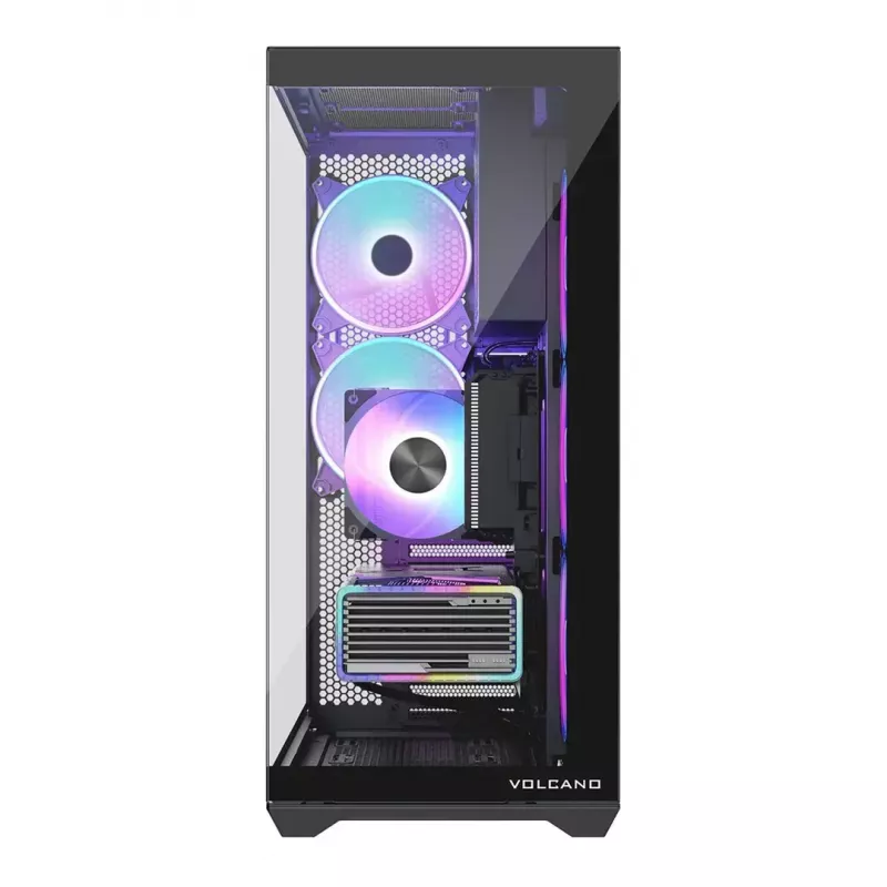 MODECOM Volcano SPACE XL ARGB Full Tower korpusas – E-ATX, grūdintas stiklas, ARGB, iki 440 mm GPU