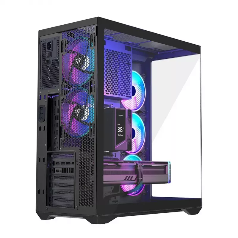 MODECOM Volcano SPACE XL ARGB Full Tower korpusas – E-ATX, grūdintas stiklas, ARGB, iki 440 mm GPU