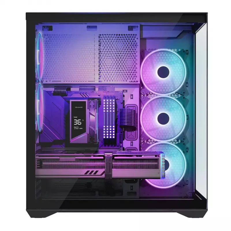 MODECOM Volcano SPACE XL ARGB Full Tower korpusas – E-ATX, grūdintas stiklas, ARGB, iki 440 mm GPU