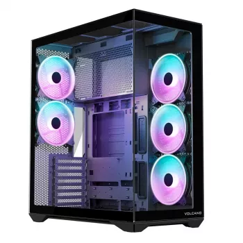 MODECOM Volcano SPACE XL ARGB Full Tower korpusas – E-ATX, grūdintas stiklas, ARGB, iki 440 mm GPU