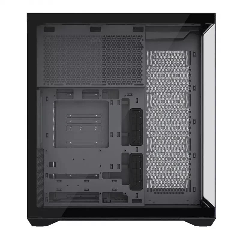 MODECOM Volcano SPACE XL NF pilno bokšto korpusas juodas, grūdintas stiklas, ARGB, micro-ATX, iki 44 cm GPU, 3×3,5 colio / 4×2,5 colio vietos, USB-A 2×, USB-C 1×