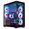 MODECOM Volcano SPACE XL NF pilno bokšto korpusas juodas, grūdintas stiklas, ARGB, micro-ATX, iki 44 cm GPU, 3×3,5 colio / 4×2,5 colio vietos, USB-A 2×, USB-C 1×