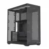 MODECOM Volcano SPACE XL NF pilno bokšto korpusas juodas, grūdintas stiklas, ARGB, micro-ATX, iki 44 cm GPU, 3×3,5 colio / 4×2,5 colio vietos, USB-A 2×, USB-C 1×