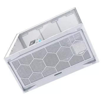 MODECOM Volcano SPACE XL FULL TOWER NF White — ARGB, grūdintas stiklas, 8 išplėtimo lizdai, iki 440 mm GPU